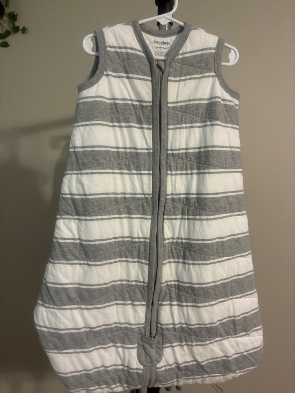 Burt's Bees Baby Gray & White Striped Beekeeper Sleep Sack